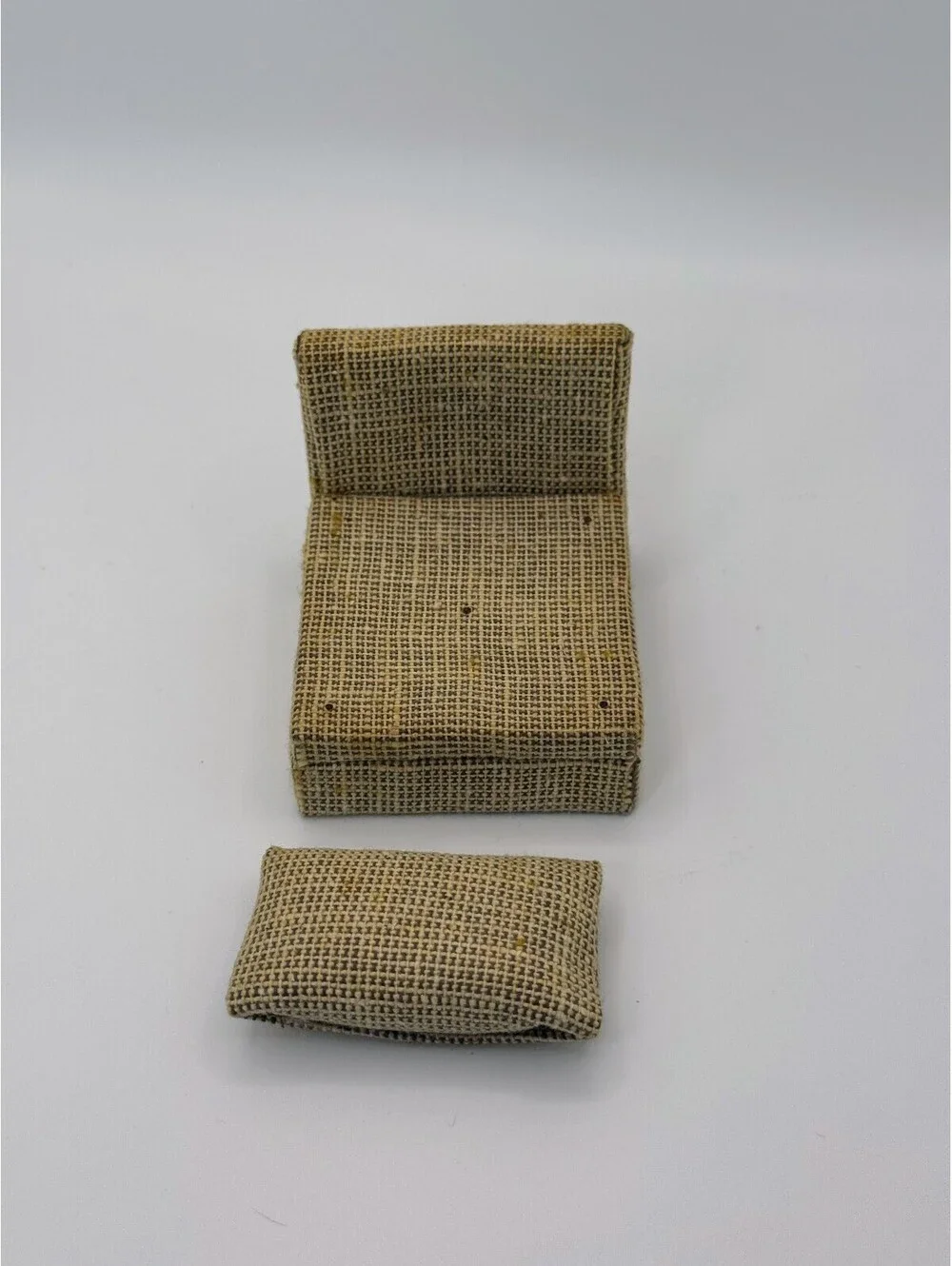 1:12 Scale Handmade Dollhouse Miniature Slipper Chair Tan Tweed Upholstered